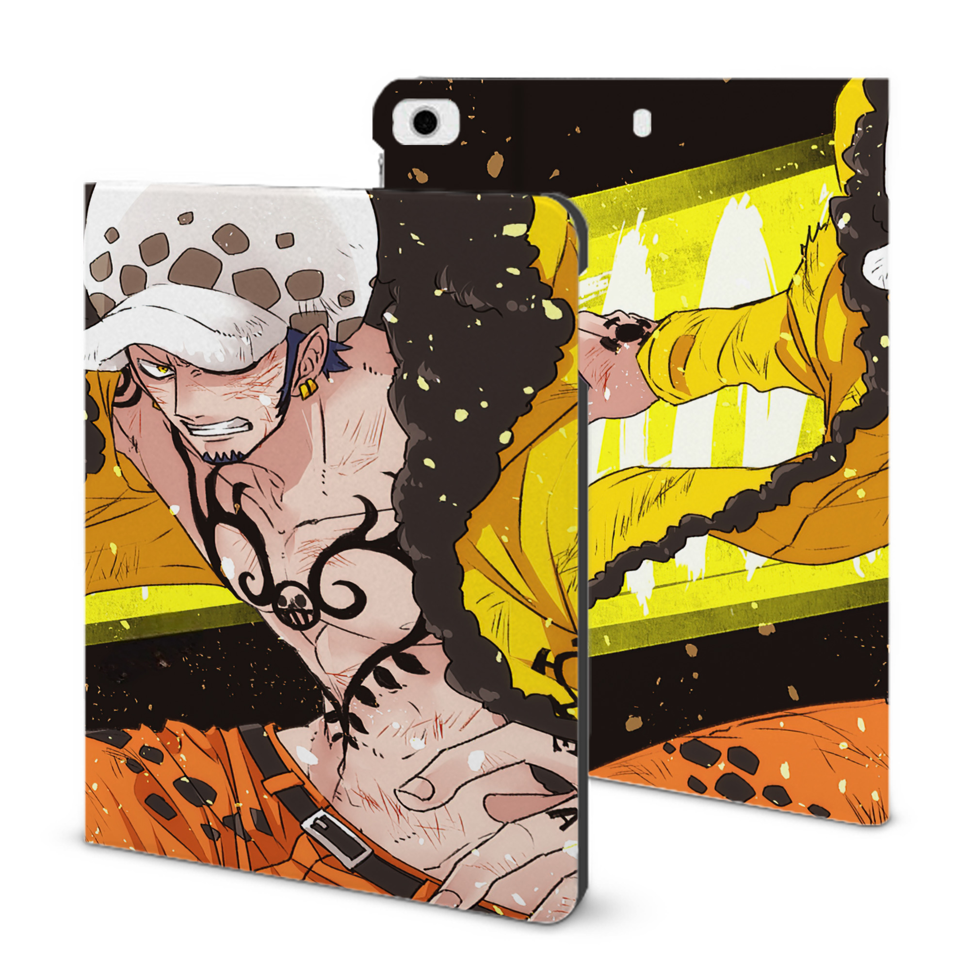 ワンピース ONE PIECE IPad ケース ブック型 PUレザー TPU 耐衝撃 軽量 薄型 ペン収納なし 全面保護 IPad 各モデル対応
